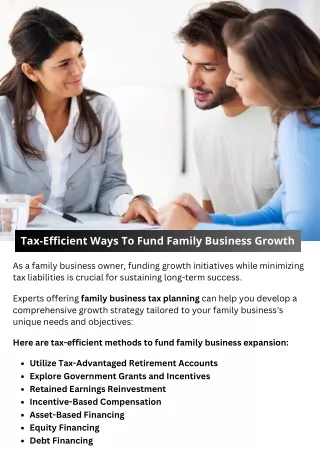 Tax-Efficient Ways To Fund Family Business Growth