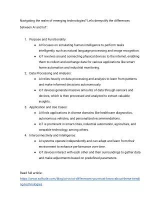 AI vs IoT: Unveiling 4 Distinct Variances in Trending Technologies