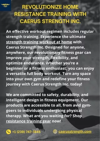 Revolutionize Home Resistance Training with Caerus Strength Inc.