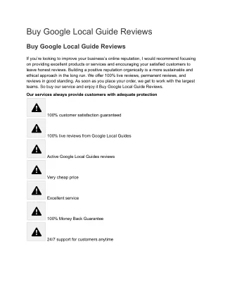 Buy Google Local Guide Reviews