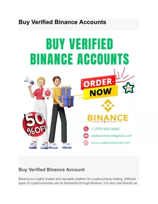 Buy Verified Binance Accounts