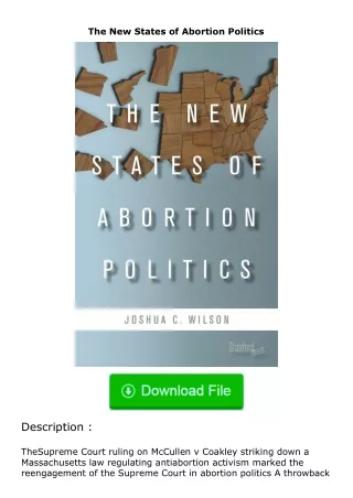 ✔️download⚡️ (pdf) The New States of Abortion Politics