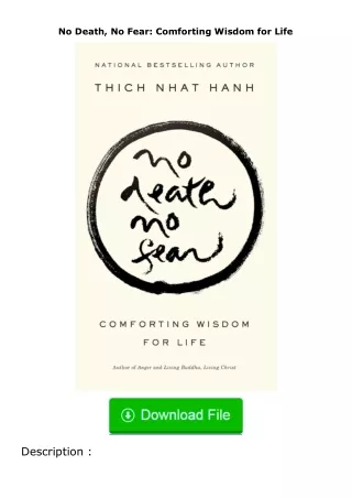 Download⚡(PDF)❤ No Death, No Fear: Comforting Wisdom for Life