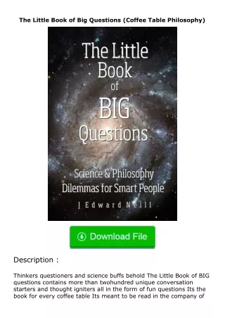 Download❤[READ]✔ The Little Book of Big Questions (Coffee Table Philosophy)