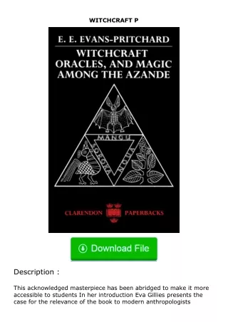 download⚡[PDF]❤ WITCHCRAFT P