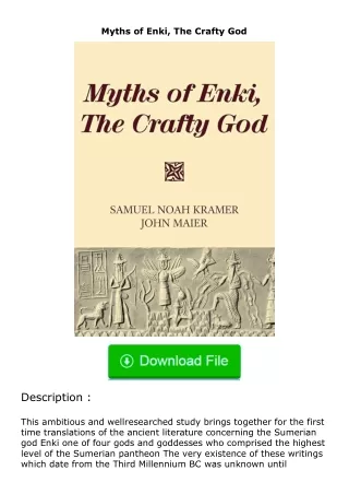 ✔️download⚡️ (pdf) Myths of Enki, The Crafty God