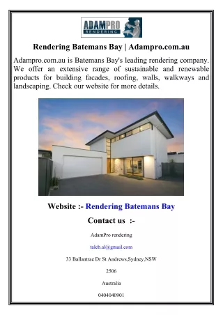 Rendering Batemans Bay   Adampro.com.au