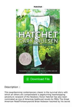 free read (✔️pdf❤️) Hatchet