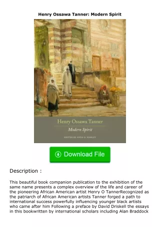 [PDF]❤READ⚡ Henry Ossawa Tanner: Modern Spirit