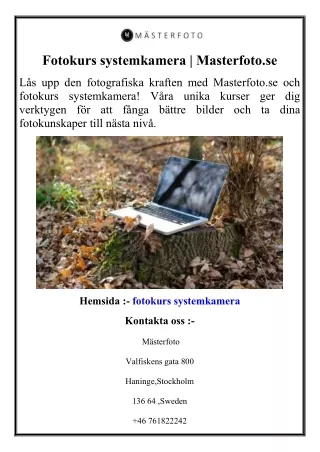 Fotokurs systemkamera  Masterfoto.se