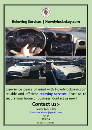 Rekeying Services  Howdylocknkey.com