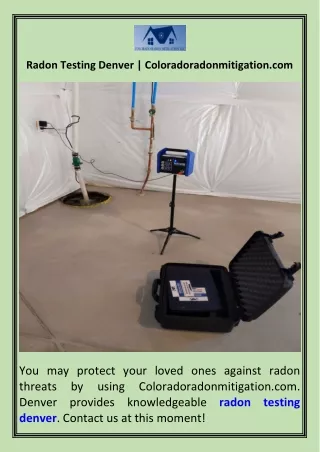 Radon Testing Denver  Coloradoradonmitigation.com