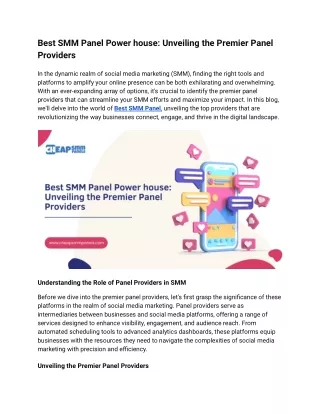 SMM Powerhouse_ Unveiling the Premier Panel Providers