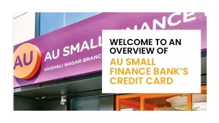 Introduction to AU Small Finance Bank Credit Cards