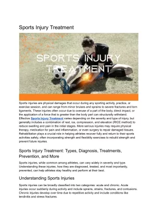 Sports Injury Treatment_ Types, Diagnosis, Treatments, Prevention, and More