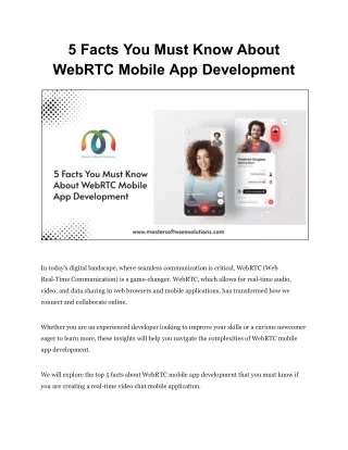 5 Facts You Must Know About WebRTC Mobile App Development