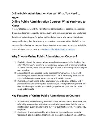 Online Public Administration Courses_ What You Need to Know