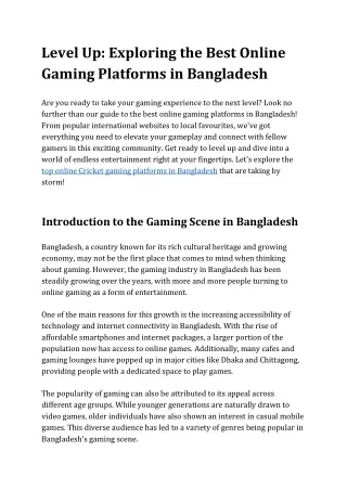 Level_Up_Exploring_the_Best_Online_Gaming_Platforms_in_Bangladesh