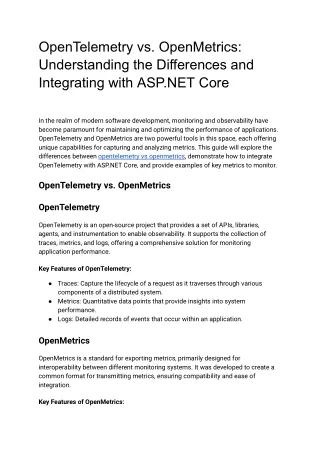 OpenTelemetry vs. OpenMetrics_ Understanding the Differences and Integrating with ASP.NET Core