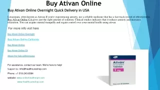 Buy Ativan Online Overnight Quick Delivery in USA