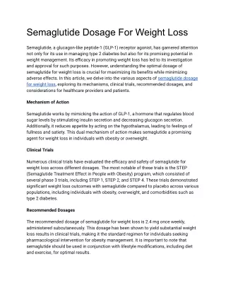 semaglutide dosage for weight loss