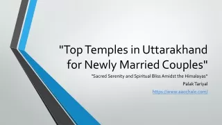 Top Temples in Uttarakhand for Newly Married