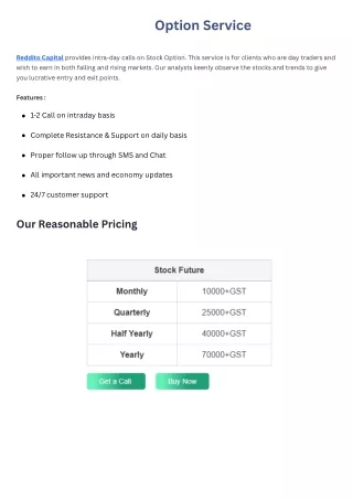 Option Service - RedditoCapital