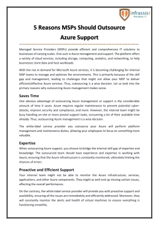 5 Reasons MSPs Should Outsource Azure Support