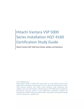 Hitachi Vantara VSP 5000 Series Installation HQT-4160 Certification Study Guide