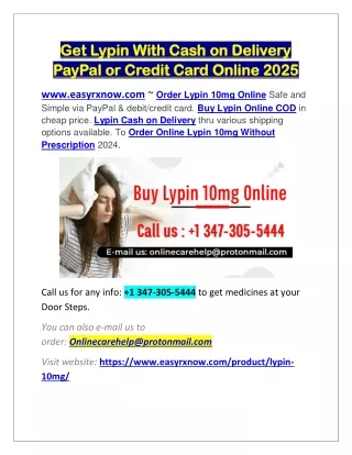 Get Lypin With Cash on Delivery PayPal or Credit Card Online 2025