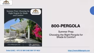 Summer Prep- Choosing the Right Pergola for Shade and Comfort