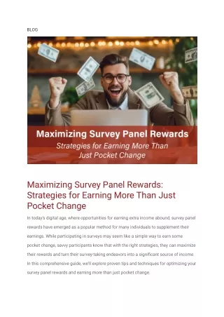 Maximizing Survey Panel Rewards Strategies for Earning More Than Just Pocket Change