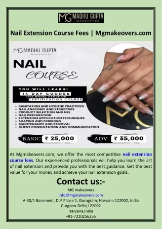 Nail Extension Course Fees  Mgmakeovers.com