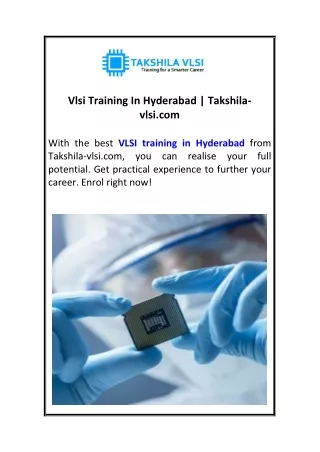 Vlsi Training In Hyderabad  Takshila-vlsi.com