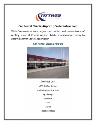 Car Rental Chania Airport Creterentcar