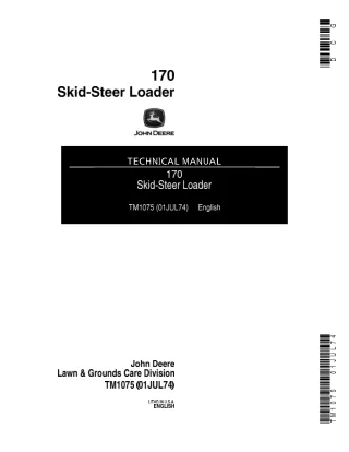 JOHN DEERE 170 Skid-Steer Loader Service Repair Manual Instant Download (tm1075)