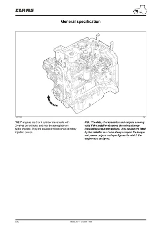 CLAAS NECTIS VL 257 2WD (Type T15) Tractor Service Repair Manual