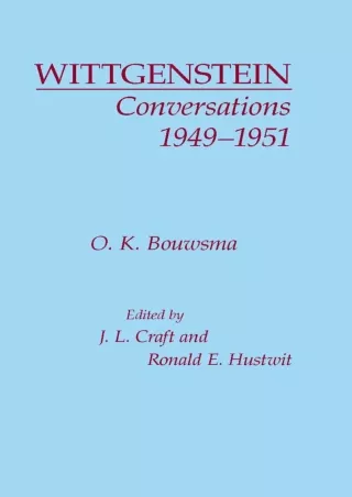 PDF/READ❤  Wittgenstein Conversations, 1949-1951