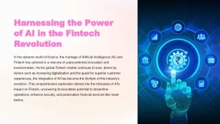 Artificial Intelligence Application in Fintech Industry