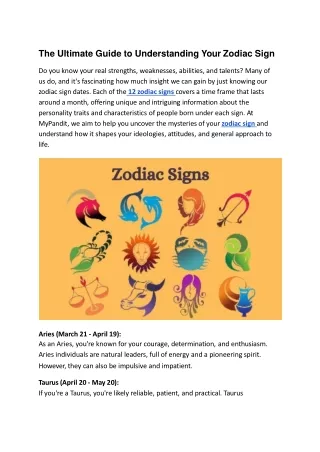 The Ultimate Guide to Understanding Your Zodiac Sign