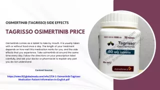 Osimertinib (Tagrisso) side effects | Tagrisso Osimertinib Price