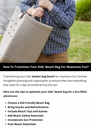 How To Transition Your Kids' Beach Bag For Maximum Fun?