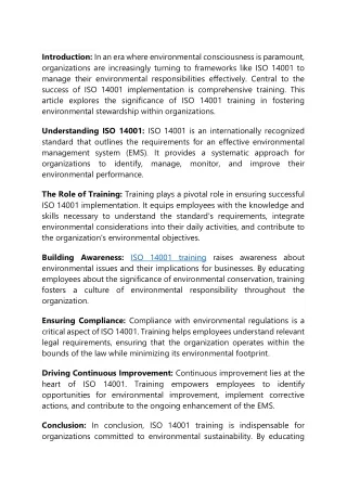 iso 14001 training