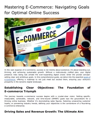 Mastering E-Commerce_ Navigating Goals for Optimal Online Success