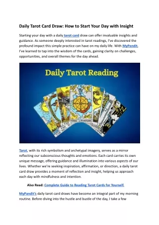 Daily Tarot Card Draw_ How to Start Your Day with Insight