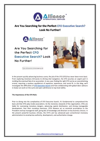 Are You Searching for the Perfect CFO Executive Search Look No Further!