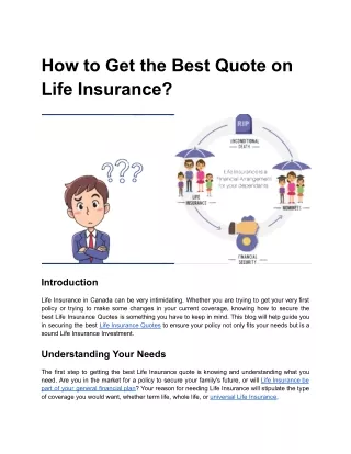 How to get the best quote on Life Insurance