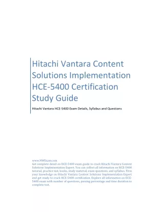 Hitachi Vantara Content Solutions Implementation HCE-5400 Certification Study Guide