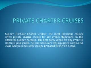 private charter cruises