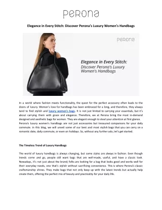 Elegance in Every Stitch_ Discover Perona's Luxury Women's Handbags